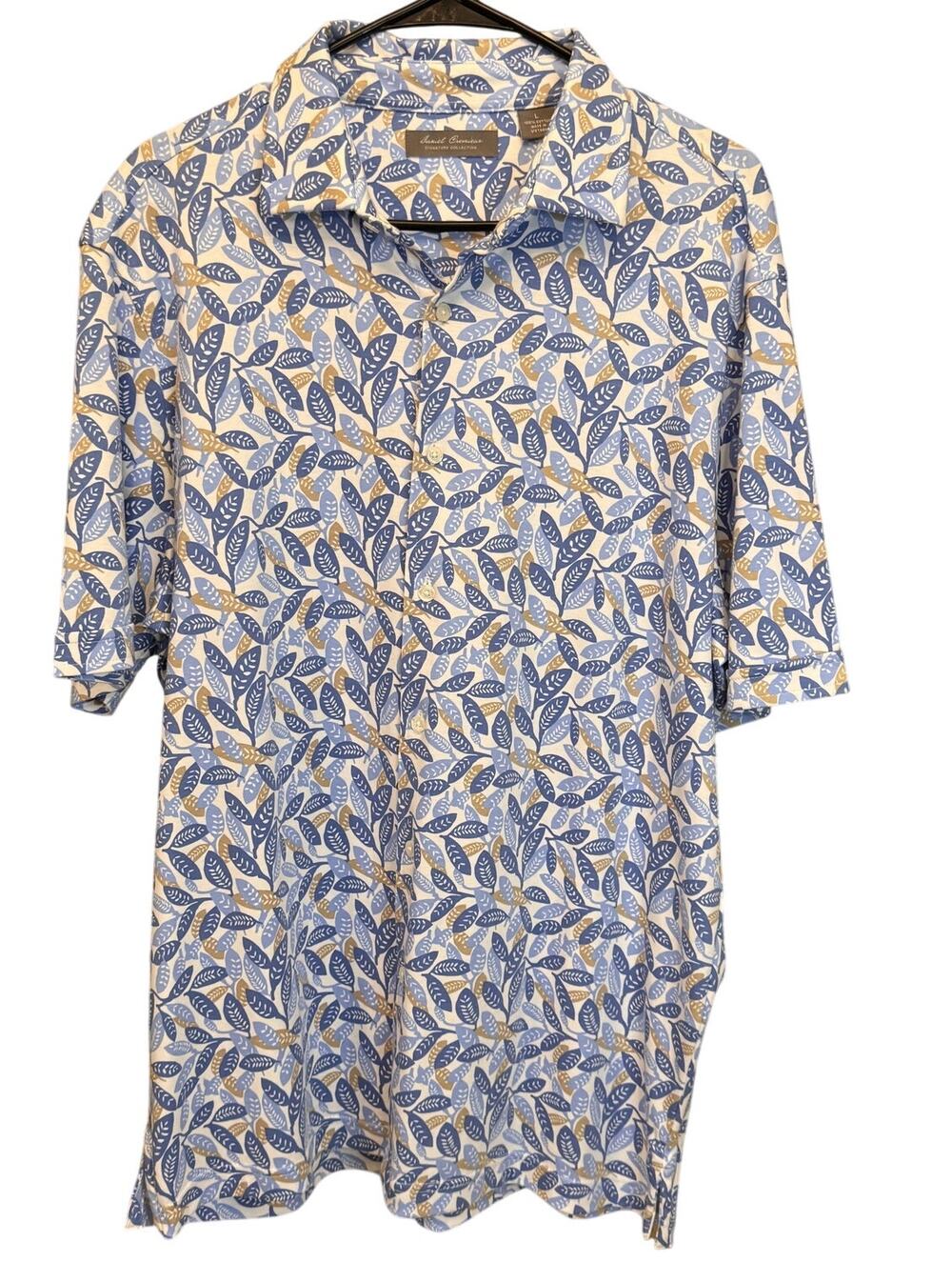 NEW DANIEL CREMIEUX ~ Men's 100% Cotton Short Sleeve Shirt Size L